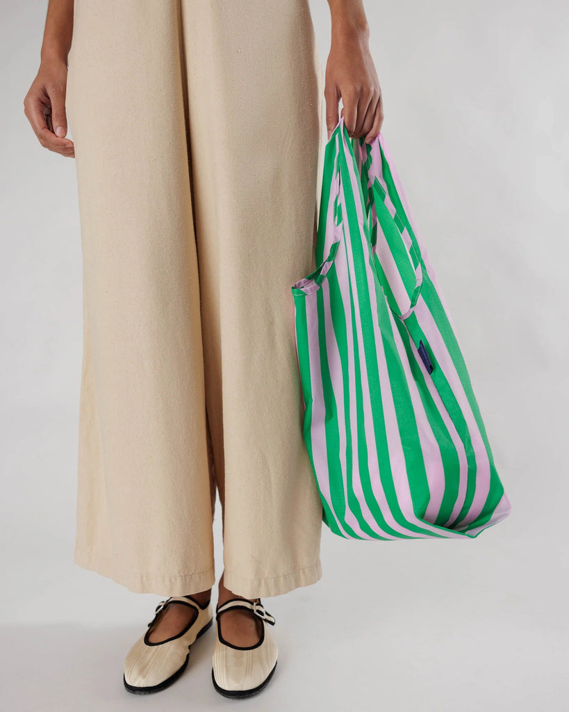 Standard Baggu - Pink Green Awning Stripe