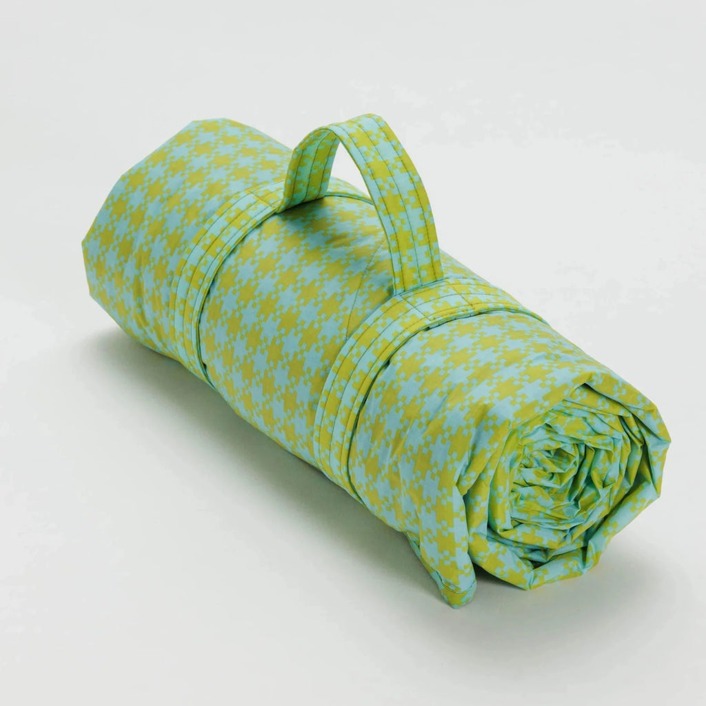 Baggu Puffy Picnic Blanket - Mint Pixel Gingham