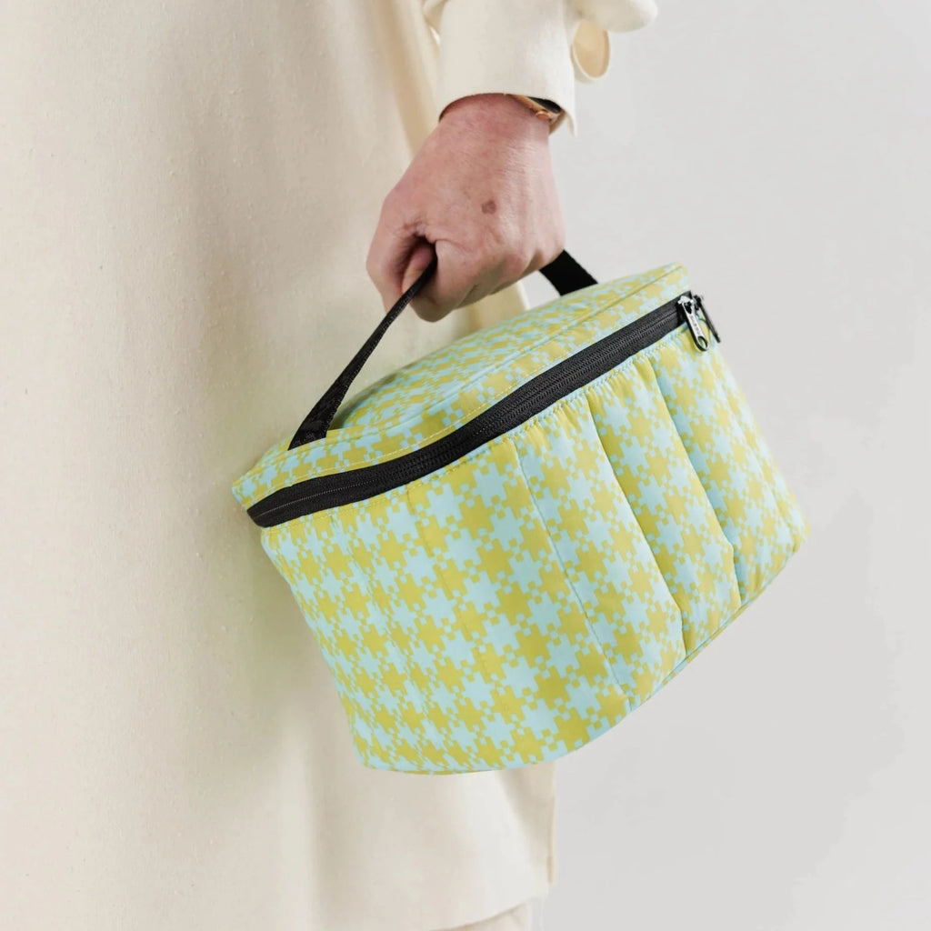 Baggu Puffy Lunch Bag - Mint Pixel Gingham