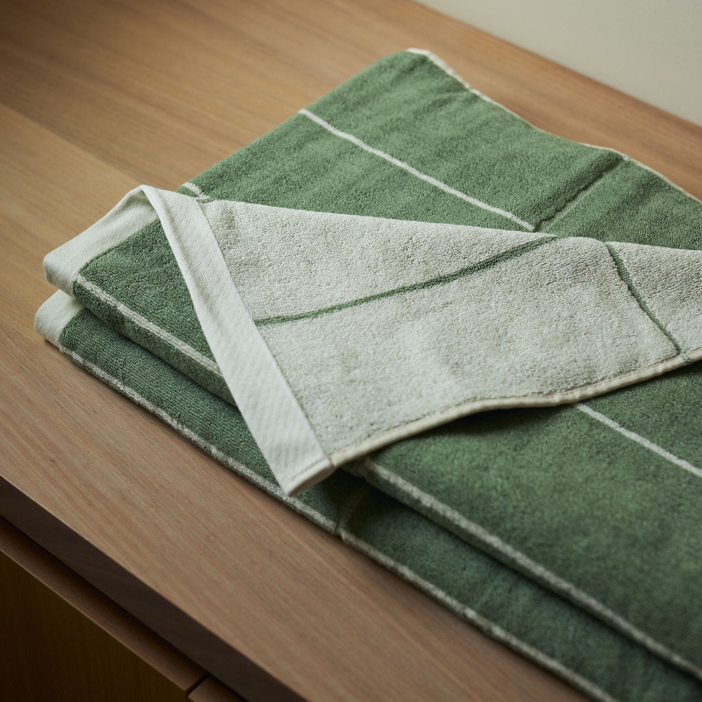 Bethell Bath Towel in Sage and Chalk | Baina | Garian Hong Kong Lifestyle Concept Store