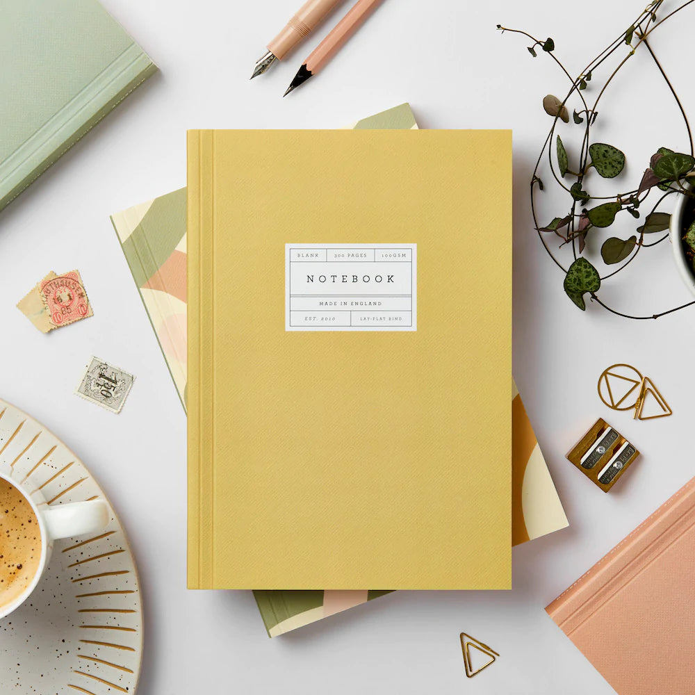 Mustard Lay-Flat Notebook, Blank | Paper & Cards Studio