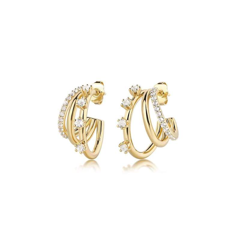 Triple Threat Gemstone Hoops | Garian 