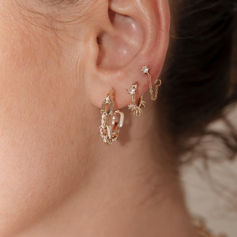 Plant Gemstone Stud and Chain Earrings | Garian 