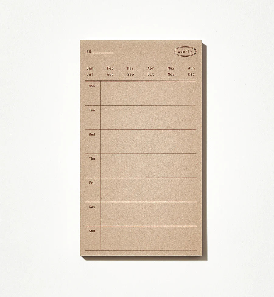 Plain Memo Pad - Weekly Memo | Paper & Cards Studio